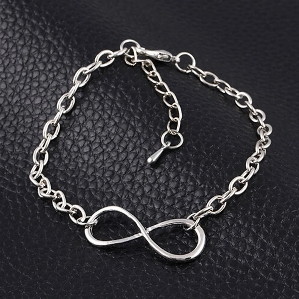 

Infinity Eight cross charm Bracelet for Women 3 color gold black silver