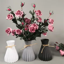Plastic Vases Arrangement Wedding-Decorations Simplicity-Basket Anti-Ceramic Rattan-Like