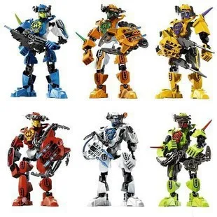 

6pcs Hero Factory Star Warrior Soldiers Bionicle Surge Evo Stringer Robot Figures Building Block Compatible With Toys B768