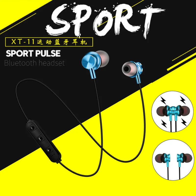 Sports magnet Stereo Bluetooth Earphone With HD Mic Wireless Sport Headset Earbuds For Android IOS