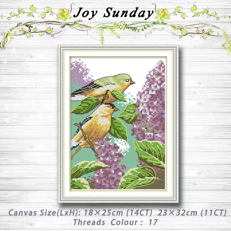 

Two little birds animal decor painting dmc 14CT11CT counted cross stitch kits embroidery set Needlework Set chinese cross stitch
