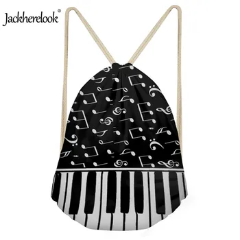 

Jackherelook Teenagers Kids Foldable Piano Note Fashion Design Drawstring Bag Canvas Travel Storage Backpack Boys Girls Bag
