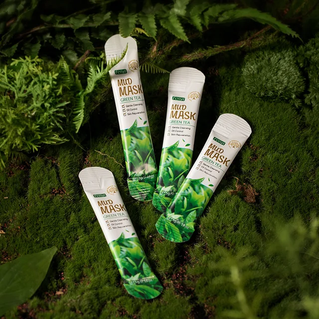 5pcs Green Tea Mud Mask Daub Mask Portable Travel Natural Plants Oil-Control Deep Cleansing Tender Smooth Skin Care - Image 5
