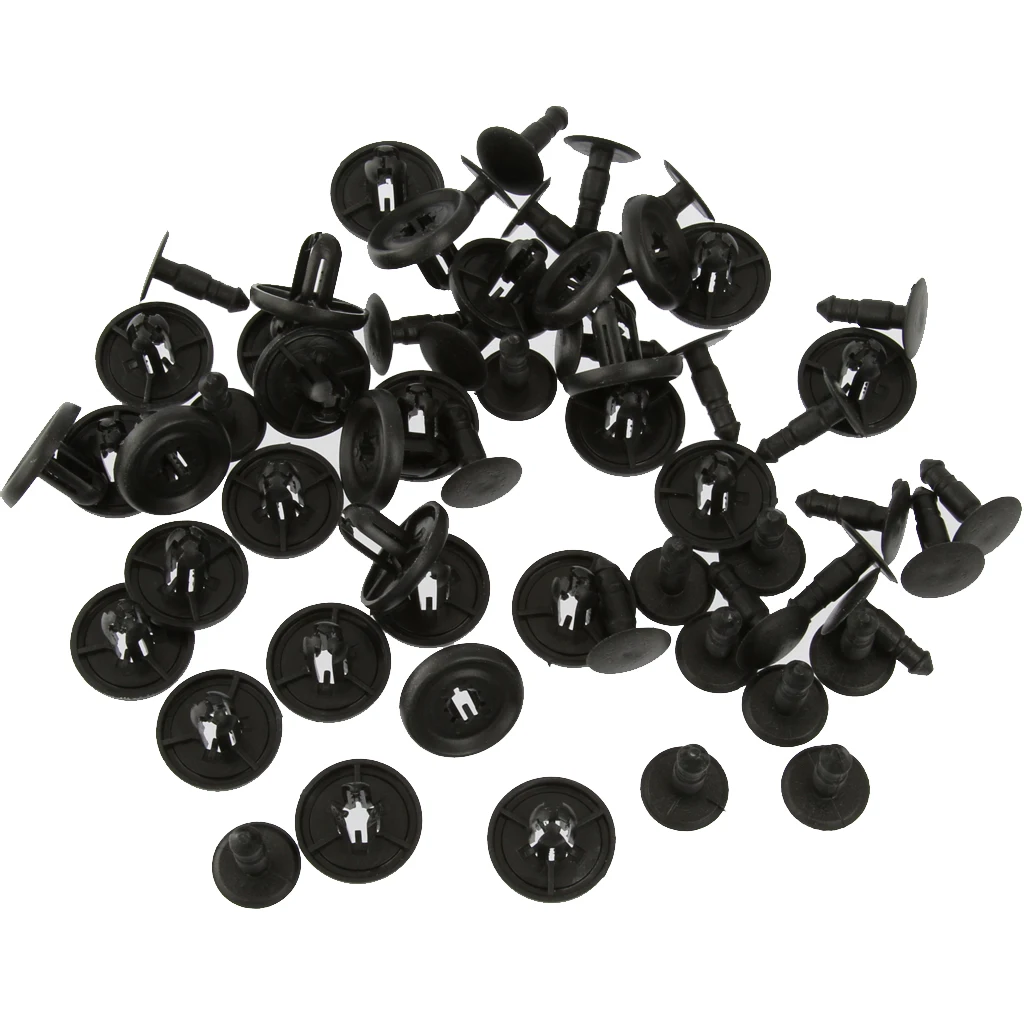 30Pcs 7mm Hole Nylon Push Type Retainer Clips, Bumper Fastener Rivets Replacement for Toyota #90467-07201