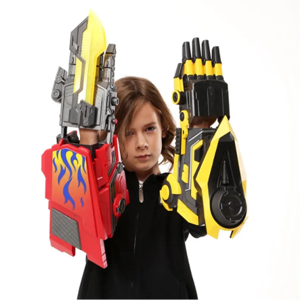 Мягкий пистолет подвижные носимые перчатки Запуск звукового лазерного оружия и ручной светодиодный AR пистолет игрушка с 1000 пулями сухой воды