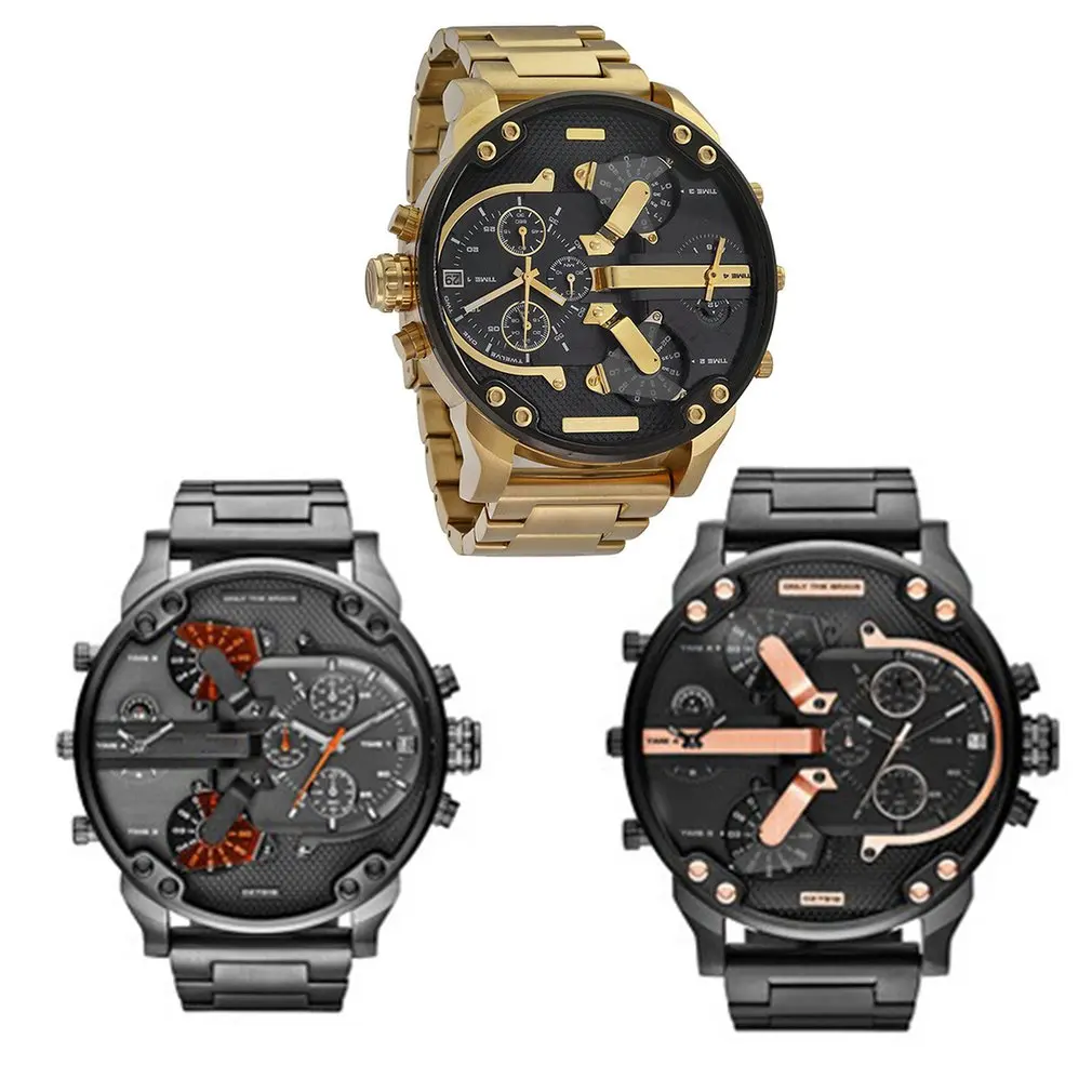 

European American Fashion Men Steel Band Quartz Watch Casual Round Dial Calender Wrist Watch For Daily Wear Hot