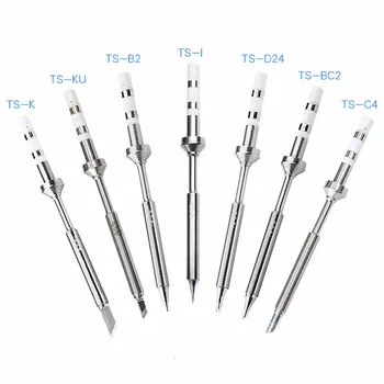 

TS100 electric soldering iron head welding nozzle heating core welding head Sharp tip blade with a slanted head