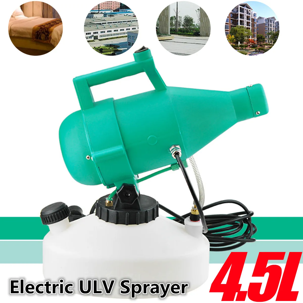 

220V 1400W Electric ULV Fogger Sprayer Cold Fogging 4.5L Ultra Low Volume Nebulizer Sterilizer For Disinfection Atomizer