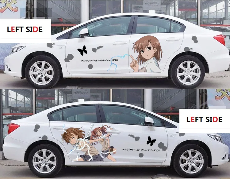 Both Sides Левая сторона Hatsune Miku аниме наклейка на тело автомобиля тянет цветок автомобиля Наклейка поддержка пользовательских боли автомобиля стикер Мода Горячая наклейка s - Название цвета: Both Sides