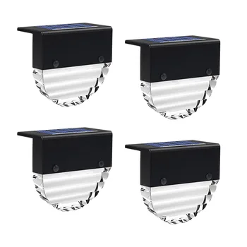 

4pcs Solar Deck Lights Garden Decor Battery Powered Landscape Patio Auto On Off Balcony ABS IP55 Waterproof Fence Pathway