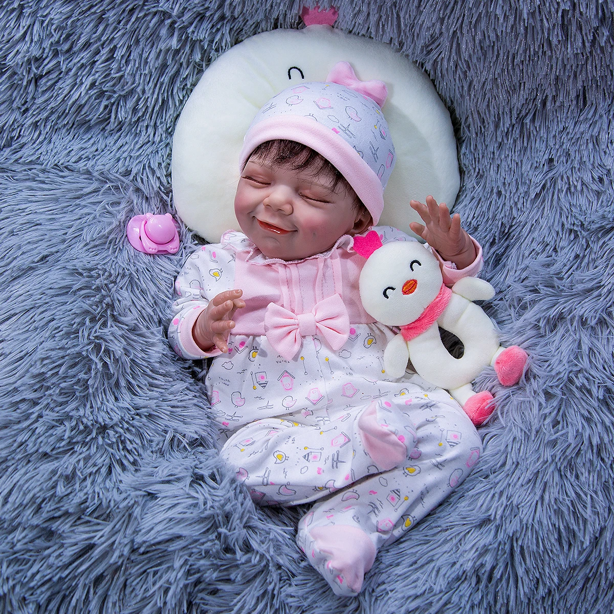 

20 inch Real alive Doll bebe reborn sleeping April soft silicone reborn baby dolls gift collectible high quality