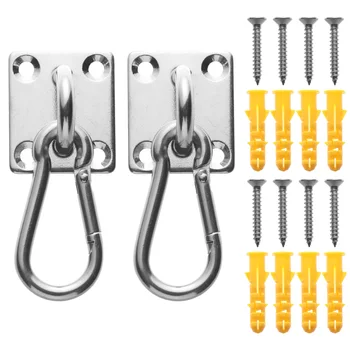 

4Sets Of Suspended Ceiling Wall Mount U-Shaped Hooks Stainless Steel Heavy Duty Multi-Function Hammock Hammock Hook Metal Base