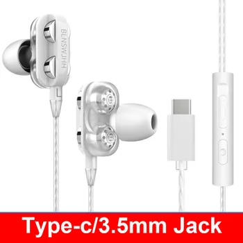 

original Heavy Bass 3.5mm Earphone USB Type-C In Ear wired mic Headset for huawei Mate 10 20 P20 Pro xiaomi 2s 6x Mi8