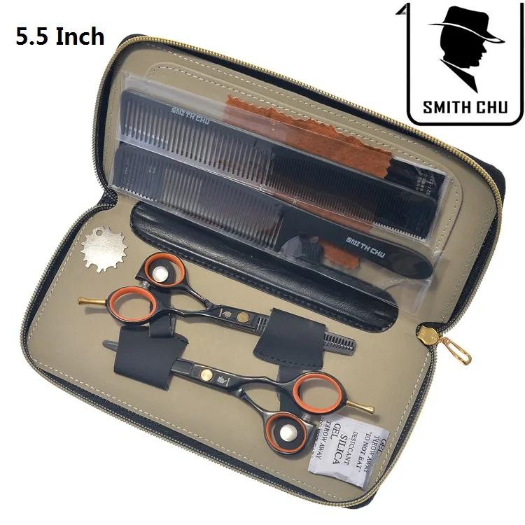 Smith Chu 5," Профессиональные Парикмахерские ножницы для стрижки волос Парикмахерские филировочные ножницы Smith Chu машинка для стрижки волос LZS0022 - Цвет: LZS0061 55 with bag