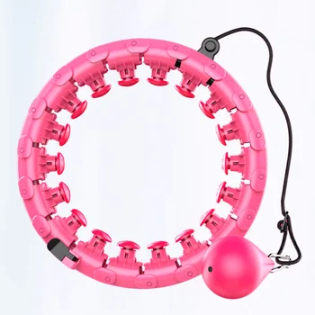 

Anti-drop Smart Waist Hoop Detachable 24 Sections Fitness Hoop Waist Ring Abdomen Slimming Hoop Fitness Accessory (Pink)