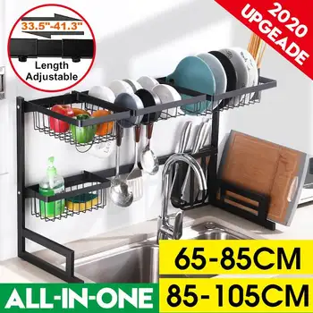 

Kitchen Sink Drain Rack Storage Organizer Stainless Steel Dish Drying Rack Holder Shelf Drainer Plate Cups Stand Display Holder