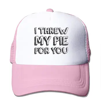 

I Threw My Pie for You Mesh Baseball Caps Unisex Trucker Style Hats Pink