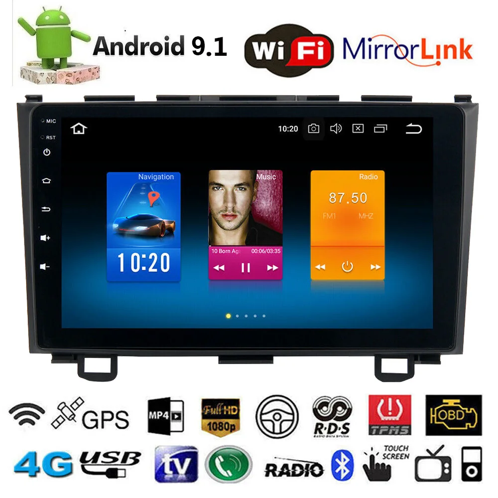 9 &quotHD 2 din Android 1 автомобильный Радио мультимедийный плеер для Honda CRV CR V 2006 2011 Авто