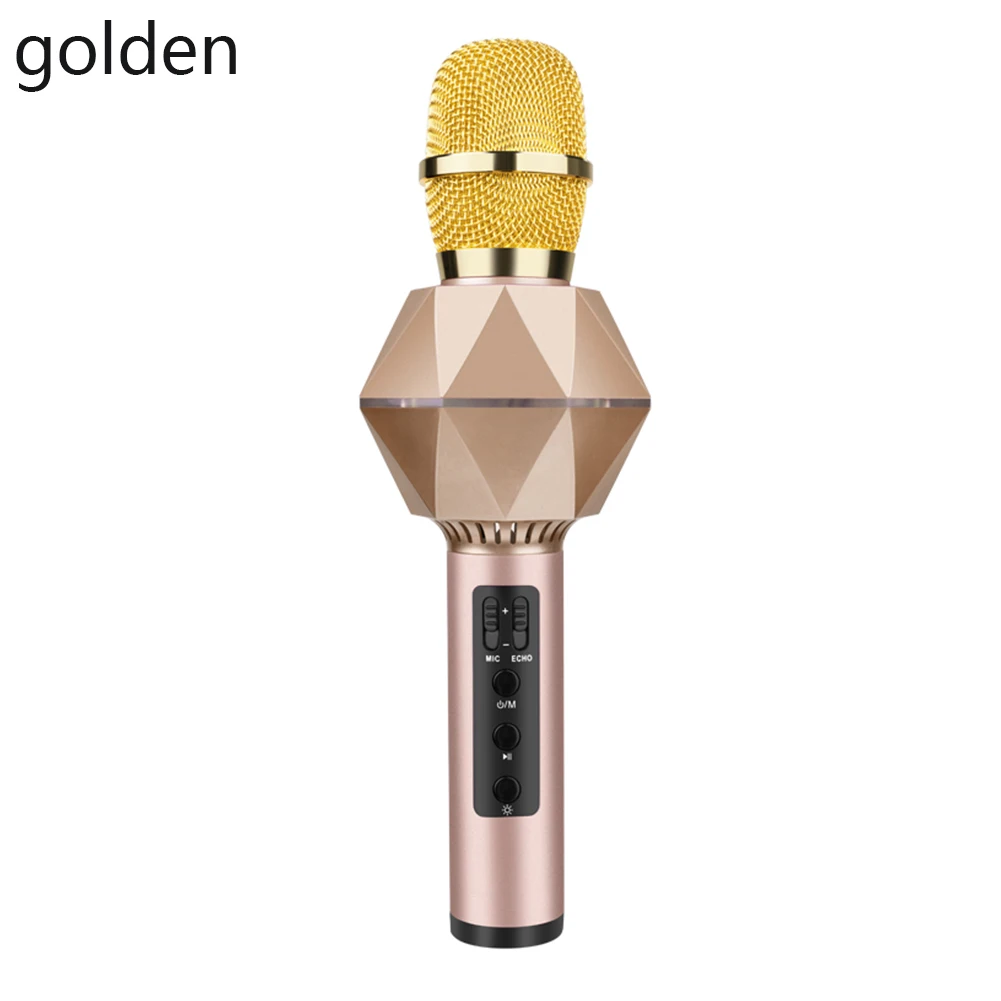 golden Профессиональный Bluetooth беспроводной микрофон караоке микрофон динамик ручной микрофон стерео пение плеер для KTV домашнего аудио - Цвет: golden