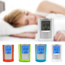 2 Style Multi-Functions Digital Desk Pen/Pencil Holder Display LCD Alarm Clock Thermometer & Calendar Home Decor Office School new abs multi functions digital desk pen pencil holder display lcd alarm clock thermometer