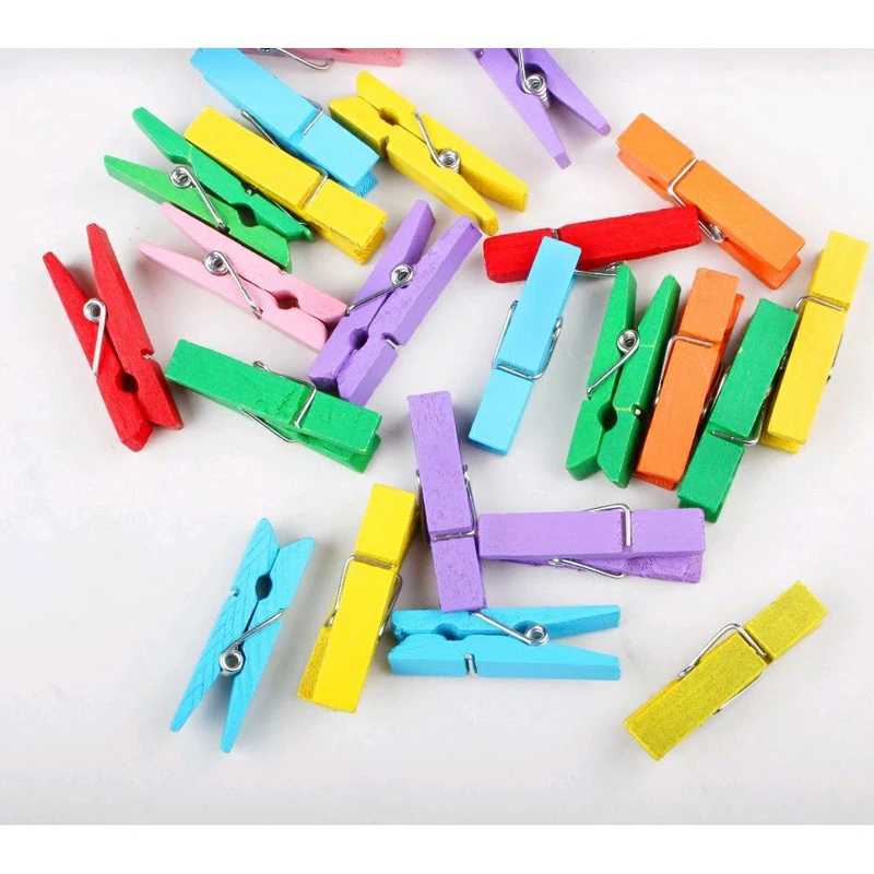 

Wooden Clips Photo Decorative Led String Lights Hanging Wooden Clip Multi-function Wooden Note Holder