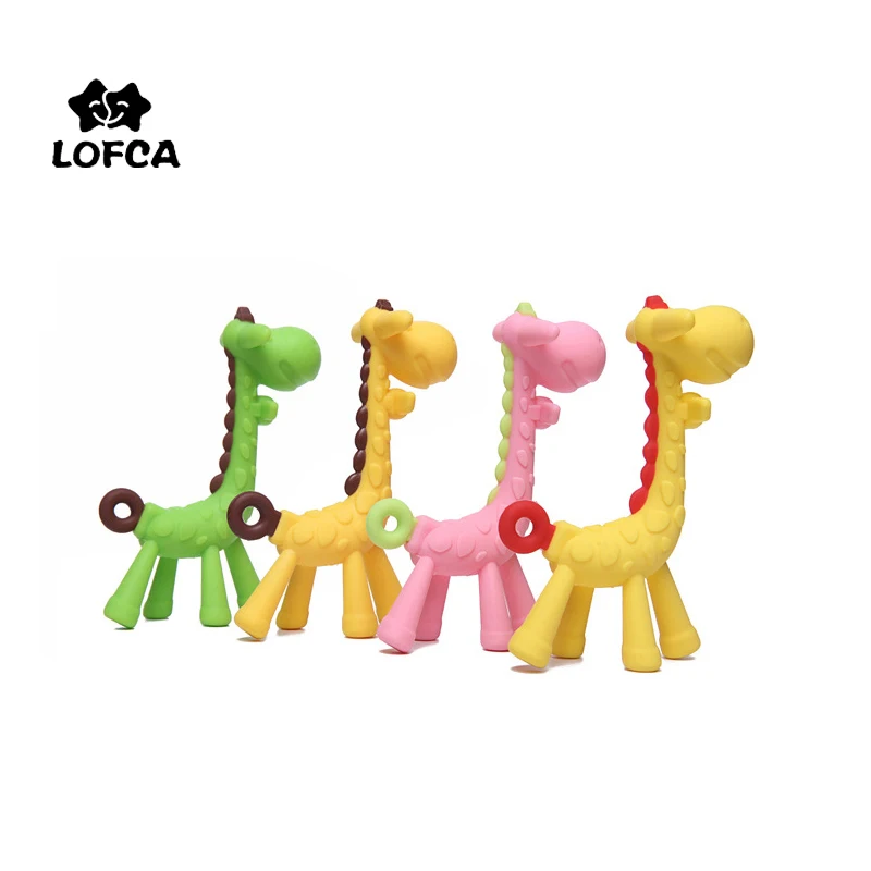 LOFCA 1pcs Baby Teether Silicone Beads BPA Free Food Grade Silicone Animal Shape Pendant Baby Pacifier Chain Teething Toy 3