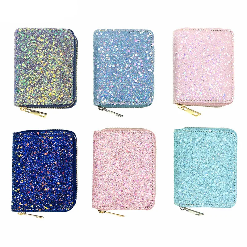 Coin Purse Women Wallet Coin Wallet Laser Fluorescent Diamond Sequin PU Women&rsquo;s Wallet Colorful Coin Purse