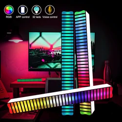 Lampe de rythme musical RGB à 32led, contrôle par application mobile, commande vocale, lumière d'ambiance, pour voiture, fête, décoration de la maison 