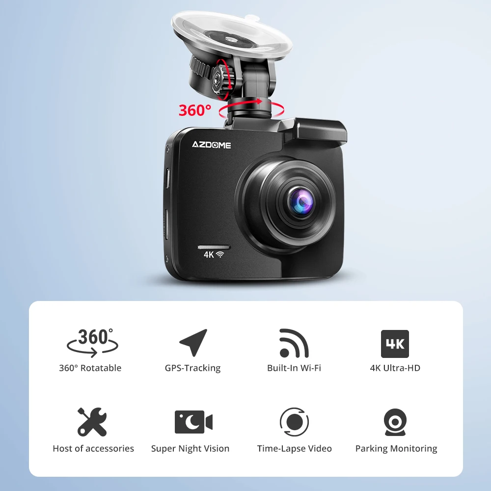 Видеорегистратор AZDOME GS63H с двумя объективами 4K GPS Wi Fi|Видеорегистраторы| |