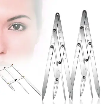 

Stainless Steel Triangle Eyebrow Measurement Ruler Permanent Makeup Stencil Golden Ratio Caliper Makeup Tools