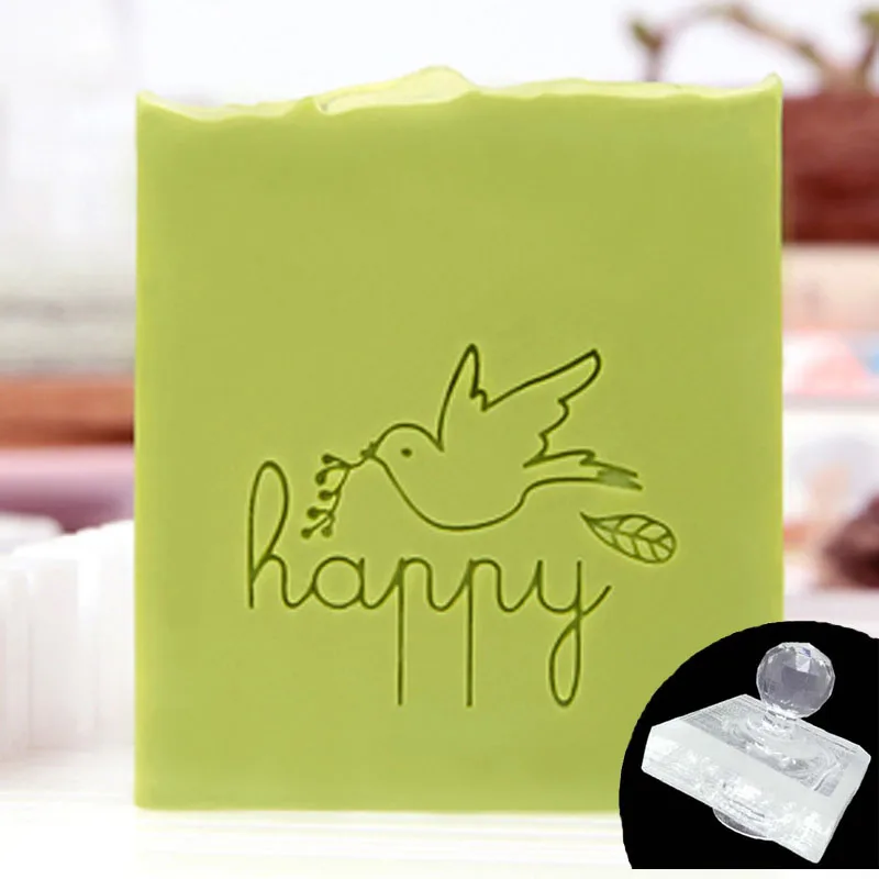 Transparent Acrylic Soap Stamp for Soap Making, Animal, Sheep, Dove Pattern, Home Cleaning, Natural Seal, Chapter Seal