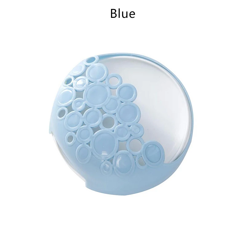Creative Durable Cute Shape Wall Mounted Type Bathroom Strong Adhesive Drain Soap Box Plastic Material Lightweight And Compact - Цвет: Синий
