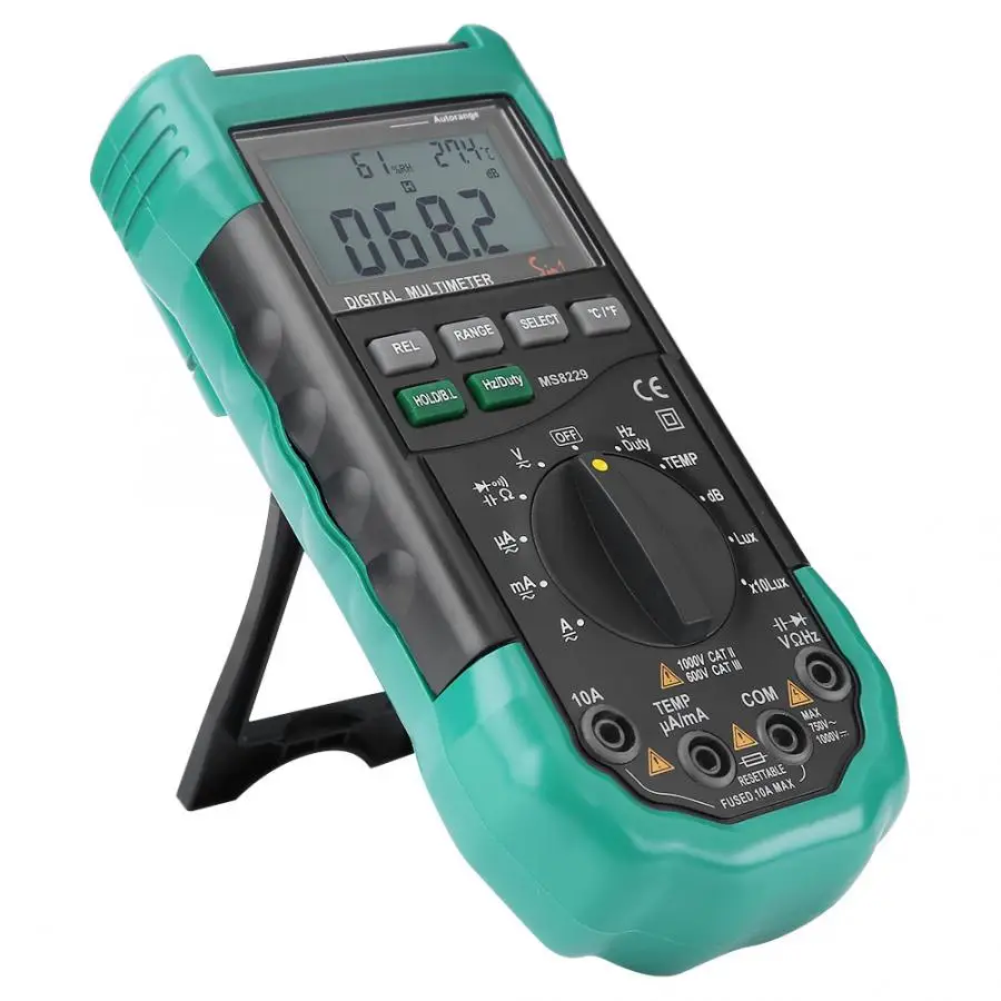 MASTECH MS8229 Автоматический диапазон 4000 отсчетов цифровой мультиметр тестер температуры и влажности