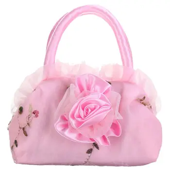 

Children Flower Bag Handbag Purse Fashion Gift Clutch Purse Tote, Pink