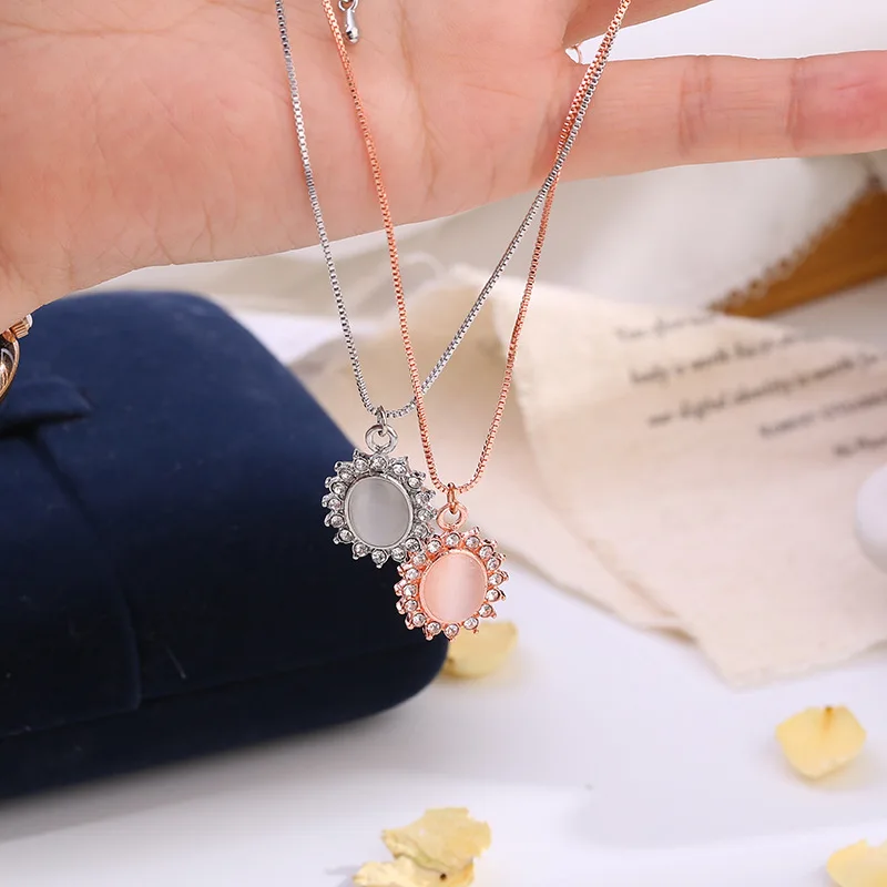 Romantic Sweet Lovely Snake Chain Water Drip Drop Opal Stone Pendant Necklaces For Women Female Wedding Jewelry Accessories | Украшения и