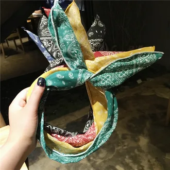 

Cashew Flowers Printed Elastic Hair Bands Headbands For Women Sports Yoga Bandana Turban Headwear Hair Accessories Wire Hairband