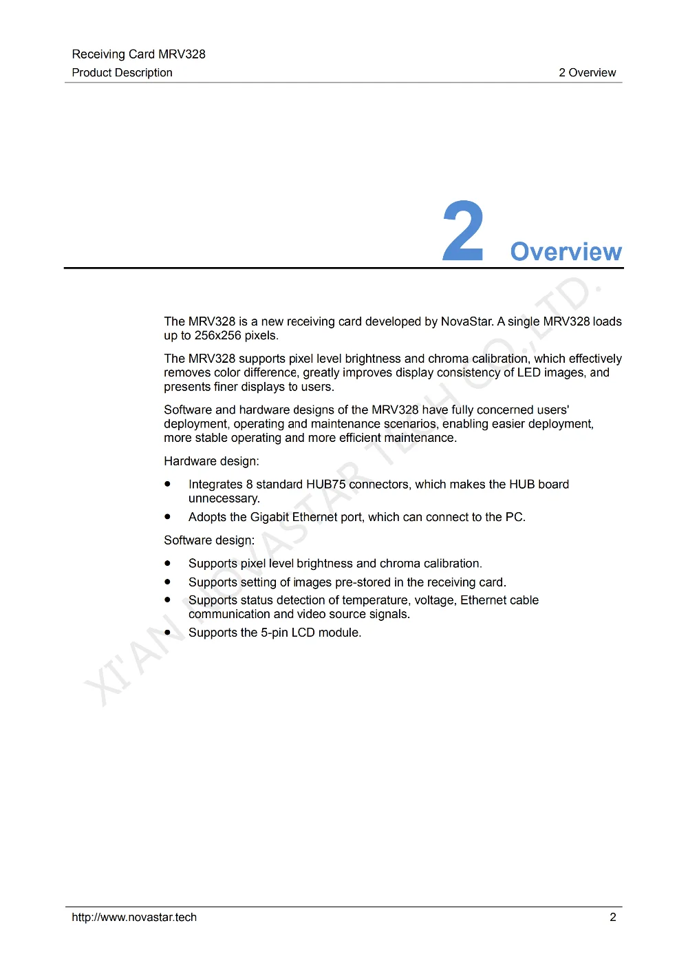 Receiving Card MRV328 Product Deion-V1.0.0_05 - 副本