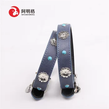 

Amin, the new cross-border for snow leather large breed dog collar leather pet collar factory direct sale