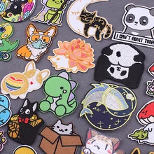 

Cute Cartoon Animal Patch Iron on Patches For Clothing Stripes DIY Anime Clothing Thermoadhesive Patches On Clothes Accessory
