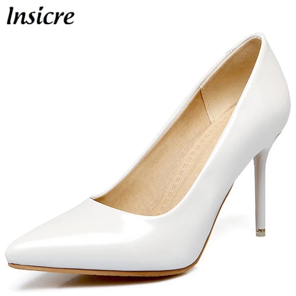 

Insicre new arrivals classics woman pumps big size 30-48 hand made pointed toe woman supper high heel shoes shallow thin heel
