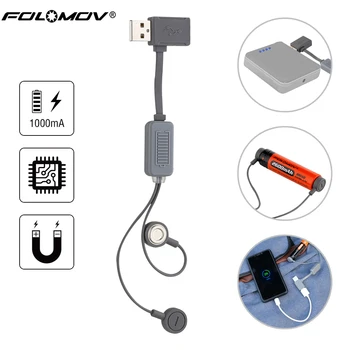 

Folomov A1 18650 Battery Charger for Li-ion Batteries Multifunction Magnetic USB Charger Mini Charging/Discharging Power Bank