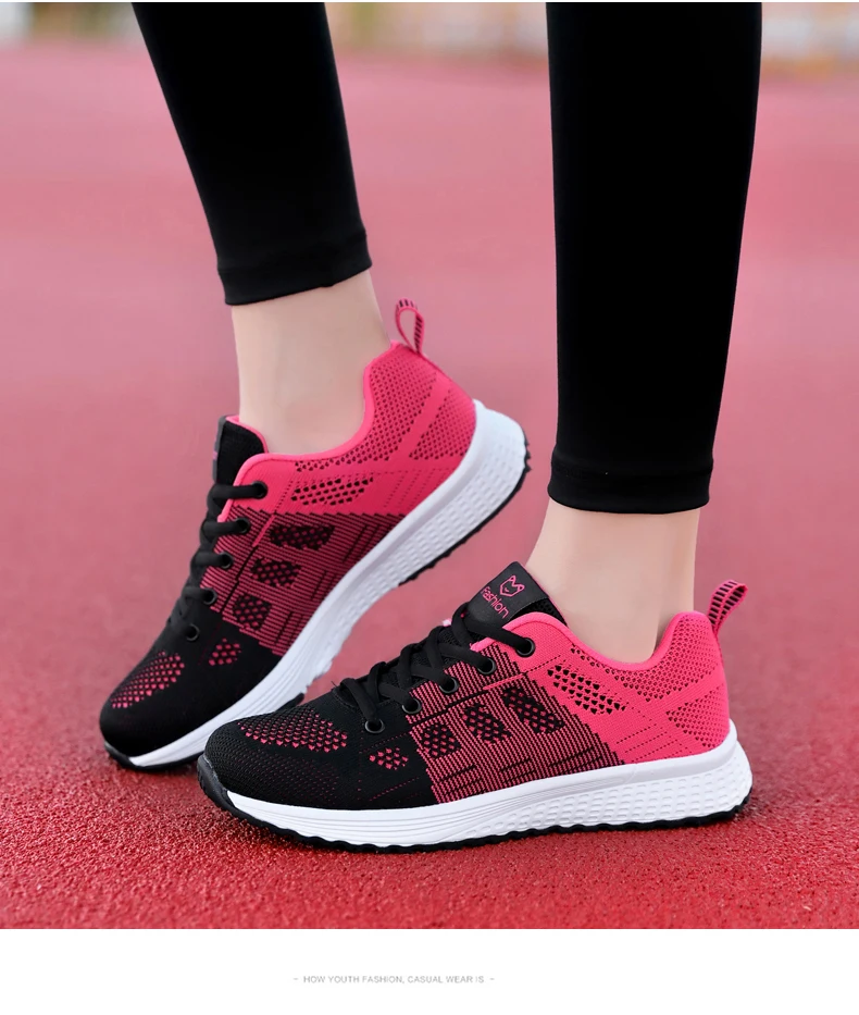 2021 Sneakers Woman Shoes Flats Casual Ladies Shoes Women Lace-Up Mesh Light Breathable Female zapatillas mujer chaussure femme