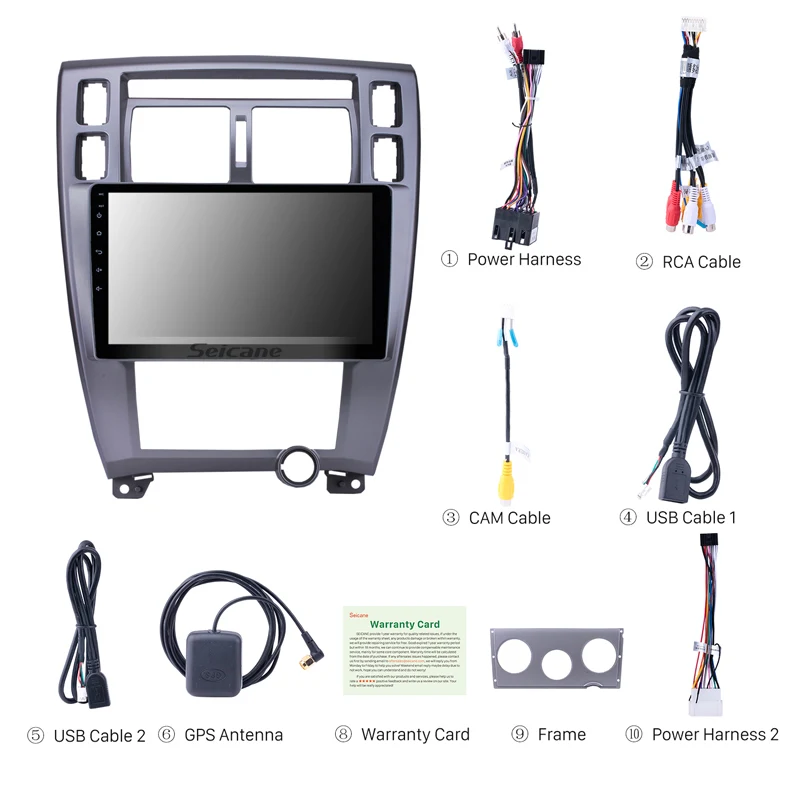 Seicane Android 10.0 Head Unit 10.1 Inch Car GPS Navi Stereo For 2006-2011 2012 2013 Hyundai Tucson