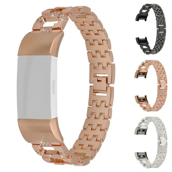 

Replacement Small Metal Crystal Watch Band Wrist strap For Fitbit Charge 2 Quick Release SmartWatch Fashion Accessories