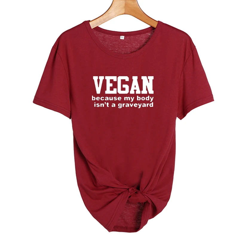 Vegan, потому что My Body is't A Graveyard, футболка, забавные веган, Harajuku, говорящие животные, любовник, хипстерский слоган, принт, хлопковая футболка