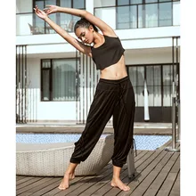 Женские свободные спортивные Леггинсы, высокие эластичные женские штаны для йоги, дышащие тренировочные штаны, тренировочные штаны для бега, фитнеса, спортзала