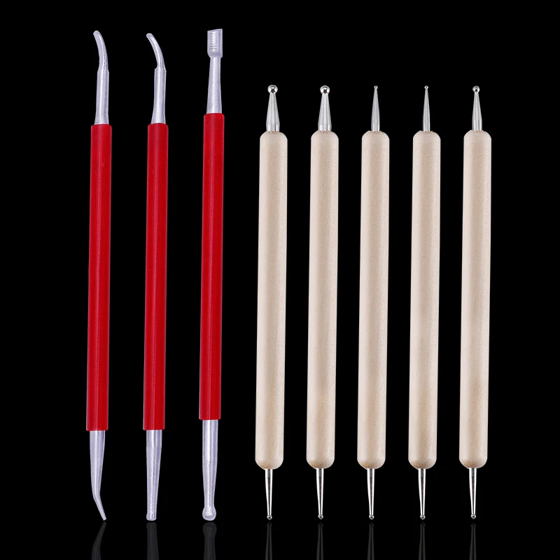 

MIUSIE 8PCS Leather Craft Tool Modeling Point Stylus Modelling Splicing Carving Tool Spoon Balls Embossing Carving Press Tools