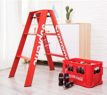 

Modern Step Ladder 2 or 3 Step Aluminium Folding Ladder Portable Slim Step Stool Safety Household Stepladder with Milti-fuction