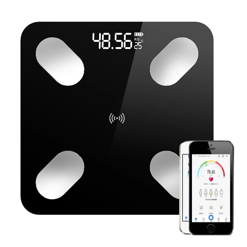 Bluetooth весы для тела жира BMI Смарт Электронные светодиодный цифровой ванной баланс