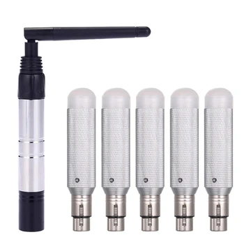 

Dmx512 2.4G Ism Wireless Transmitter + 5Pcs Receivers Built-In Rechargeable Batterys 800M Long Visible Transmission Distance for